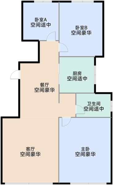 天津中海学府源境3室2厅1卫1厨9100㎡户型图 天津房天下