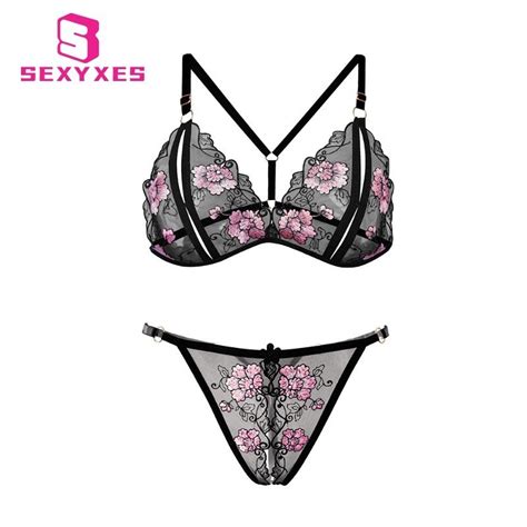 Sexy Lace Bra Brief Set Lingerie Set Women Transparent Bra Panties Sets WX0407 Shopee Malaysia