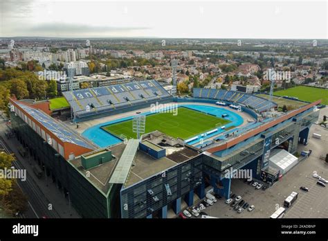 Foto Aerea Dello Stadio Maksimir Sede Del Gnk Dinamo Zagreb Il