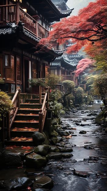 Premium AI Image | Photo shiraito waterfall in autumn japan