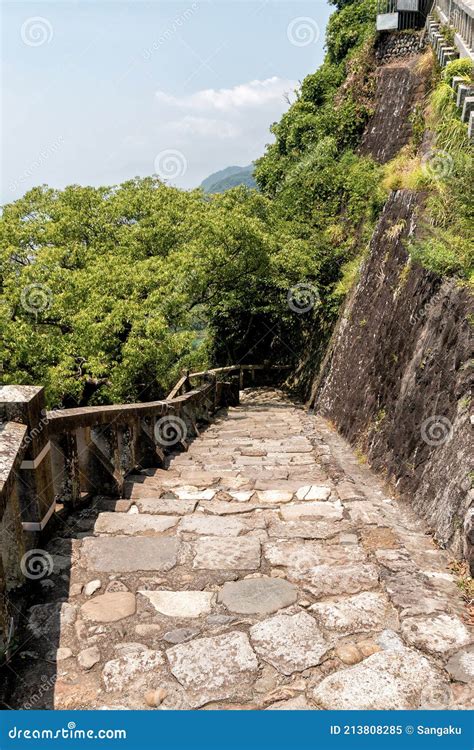 Stone Steps Leading To Kunozan Toshogu Shrine In Shizuoka Japan Stock