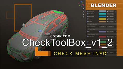 Blender模型网格高亮显示插件 Checktoolbox V14cgtar Cg艺站