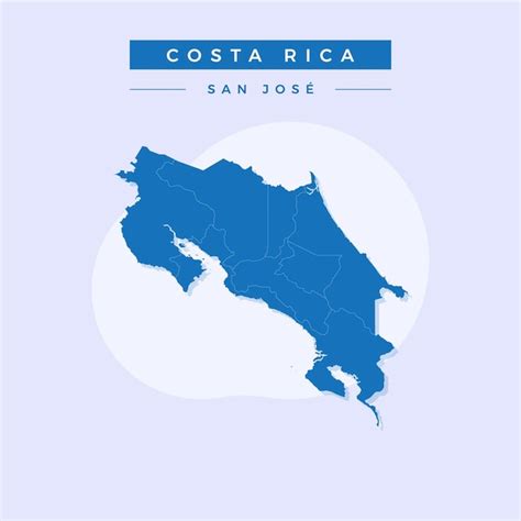 Premium Vector National Map Of Costa Rica Costa Rica Map Vector