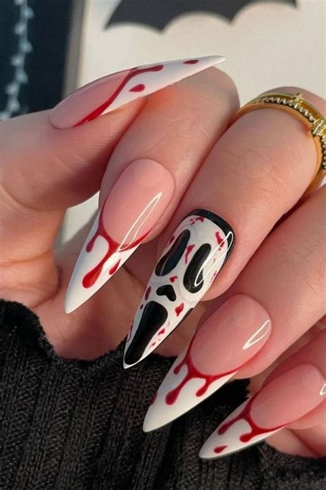 Ghostface Nails Halloween Nails Gel Nails Stylish Nails