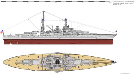 Battleship South Dakota As Built US Navy Wargaming Denmark ...