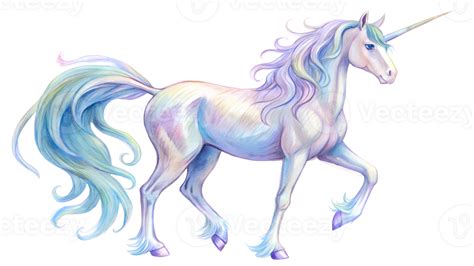 Beautifully Illustrated Unicorn With Flowing Mane And Tail Showcasing