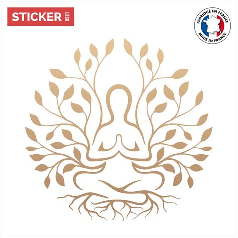 Sticker Arbre De Vie Meditation Stickers Arbres Adhésifs Stickerdecofr