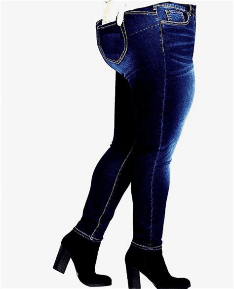 Jack David Plus Size Womens Dark Blue Stretch Soft Butter Skinny