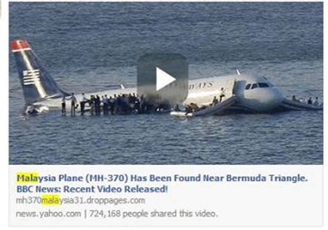 Missing Malaysia Airlines Flight Mh Plane Found In Bermuda Triangle