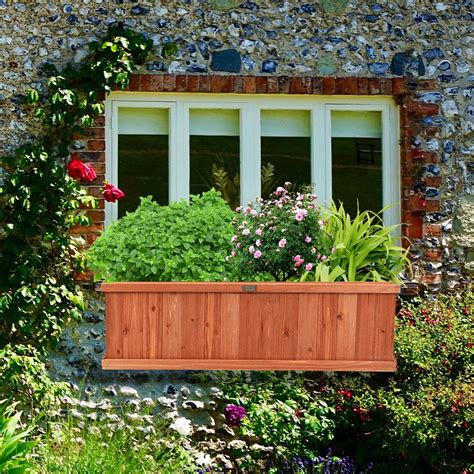 Giantex 40 Inch Wooden Flower Planter Box Garden Yard Decorative Window