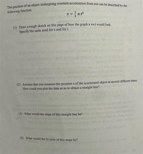 Solved The Position Of An Object Undergoing Constant Chegg