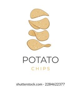 Crispy Potato Chips Stack Illustration Logo Stock Vector (Royalty Free ...