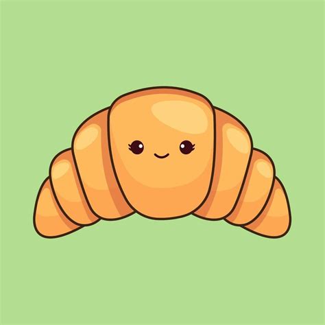 Cute Croissant Illustration | Cute kawaii drawings, Cute drawings ...