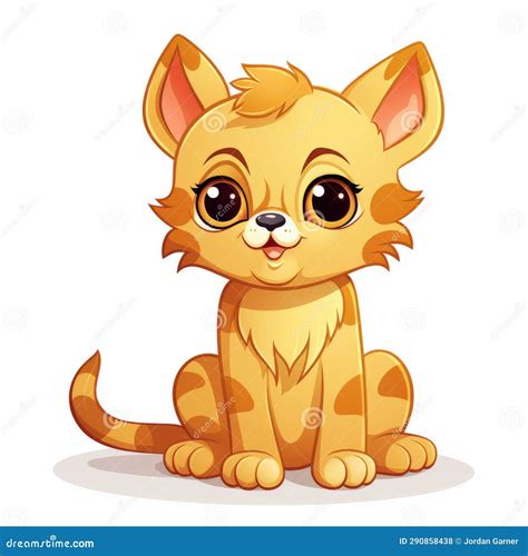 Cute Cartoon Cat Sitting On The Floor Vector Illustration Stock Illustration Illustration Of