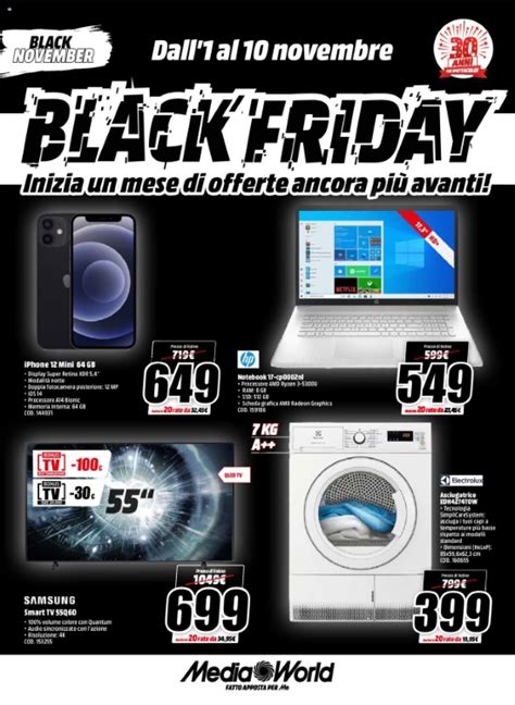 Volantino Mediaworld Black Friday Dal Al