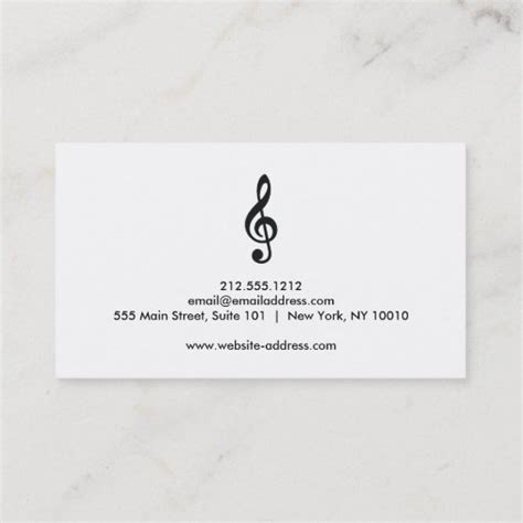 Piano Musician Business Card With Music Note Zazzle