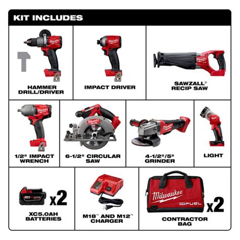 Milwaukee 2997-27 M18 FUEL 7-Tool Combo Kit