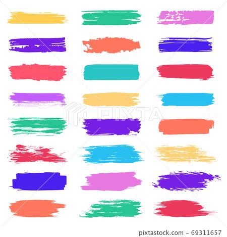 Coloured Brush Stroke Grunge Paintbrush Stock Illustration