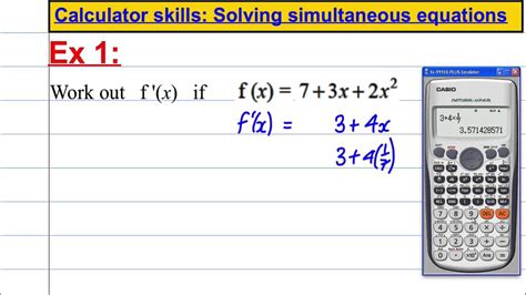 Casio Fx 991es Plus Calculator Skills Differentiation Youtube