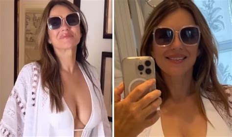 Liz Hurley Flaunts Age Defying Figure In Sun Soaked Display Celebrity