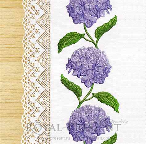 Hydrangea Border Machine Embroidery Design Royal Present Embroidery