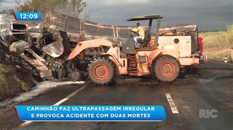 Caminh O Faz Ultrapassagem Irregular E Provoca Acidente Duas Mortes