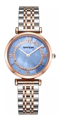 Reloj Mujer Rorios Aa Ed002 Cuarzo Pulso Azul En Acero Envío Gratis