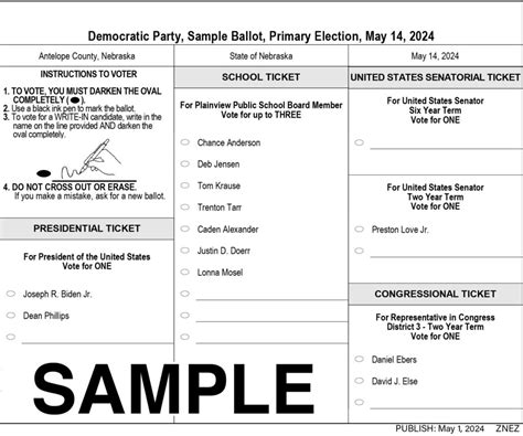 Antelope County Primary Election Sample Ballots The Elgin Review Online Edition