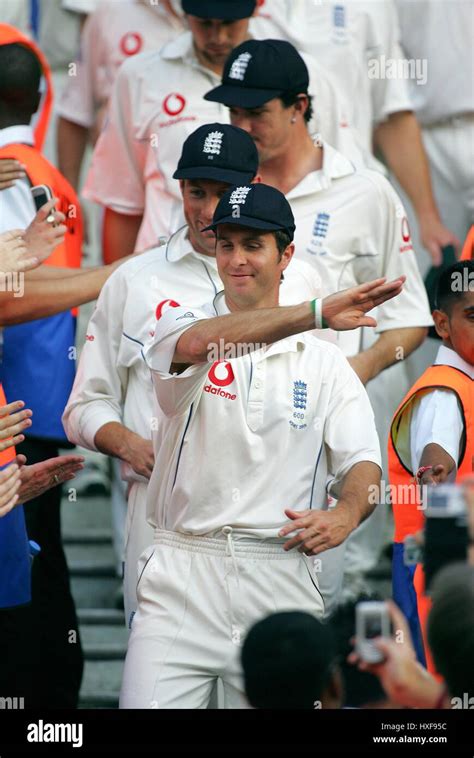 MICHAEL VAUGHAN LEADS OUT TEAM ENGLAND V AUSTRALIA THE ASHES THE BRIT ...