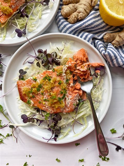 The Best Lemon Ginger Salmon Pan Cooked Bake It Paleo