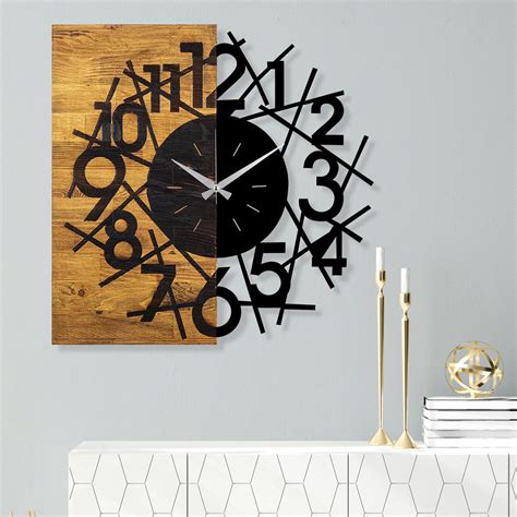 Ceas De Perete Wooden Clock 26 Lemn Metal Dimensiune 59 X 3 X 58 Cm