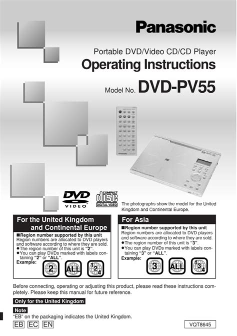 PANASONIC DVD-PV55 OPERATING INSTRUCTIONS MANUAL Pdf Download | ManualsLib