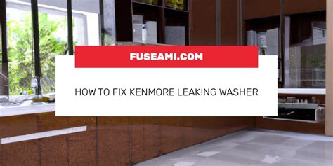 How To Fix Kenmore Leaking Washer Fuseami