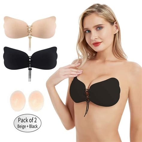 Sticky Bras Push Up 2 Pairs Adhesive Invisible Bra Backless Strapless