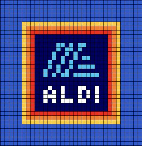 Aldi Logo 2017 Pixel Art Mosaicos Bordado Proyectos