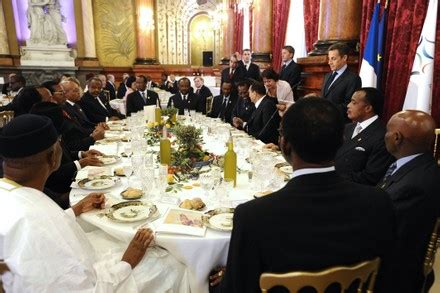 French President Nicolas Sarkozy Receives Dinner Editorial Stock Photo