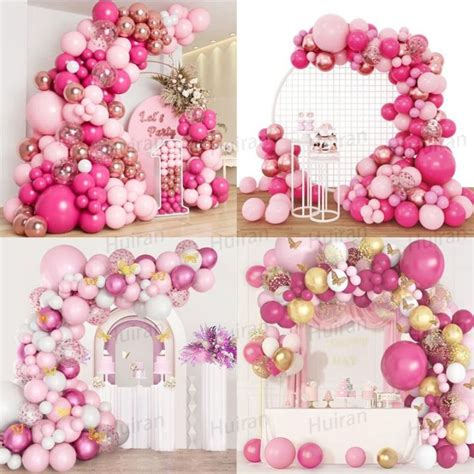 Hot Pink Rose Gold Balloon Arch Kit Ballon Birthday Set Helium Balloon Latex Balloon Garland For