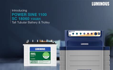 Luminous Inverter Battery Combo With Trolley Power Sine 1100 Pure