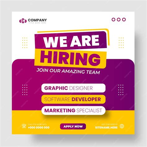 Premium Vector We Are Hiring Job Vacancy Facebook And Instagram Social Media Post Banner