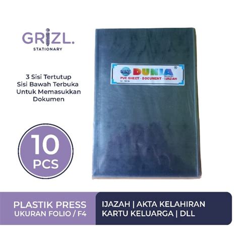 Jual 10 PCS Plastik Press Ijazah Kartu Keluarga Akta Folio Ukuran F4