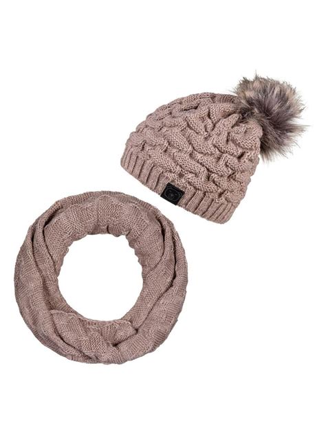 Ensemble Snood Bonnet Wiska Made In Ue Marron Clair Kiabi