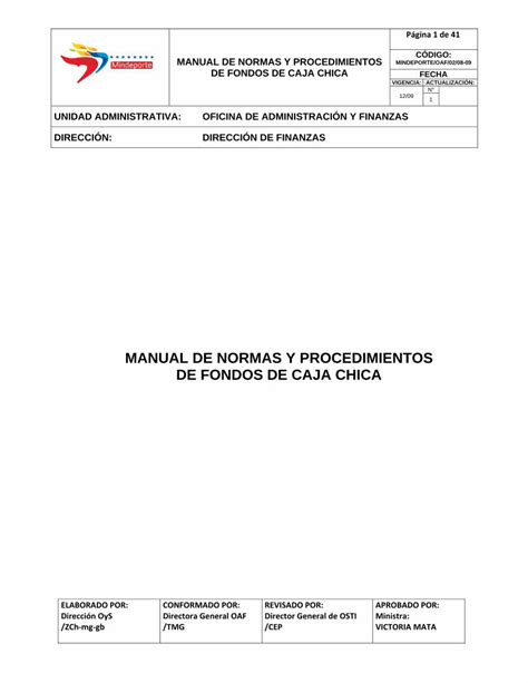 PDF MANUAL DE CAJA CHICA 28 SEPT última versión PDF filemanual de