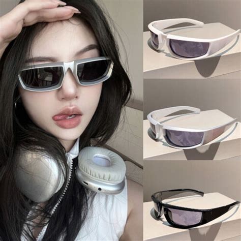 Y2k Sports Punk Sunglasses Women Men Square Goggle Sun Glasses Fashion Eyewear Ebay