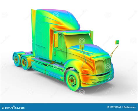 3d Render Aerodynamic Of A Semi Truck Stock Illustration