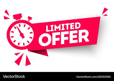 Modern Red Banner Ribbon Limited Offer Royalty Free Vector