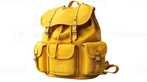 Yellow Backpack With Pockets On Transparent Background 41451512 Png