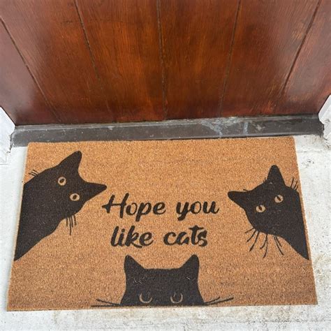 Hope You Like Cats Doormat Cat Door Mat Cat Welcome Mat Cat T Funny