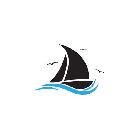 Sail Boat Design Template Vector Isolated