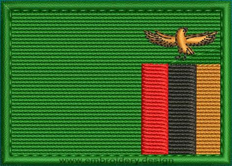 Design embroidery Flag of Zambia Rectangle with Colour Trim by ...