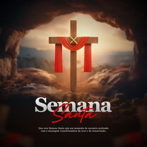 Premium PSD Semana Santa Social Media Post Template In Portuguese